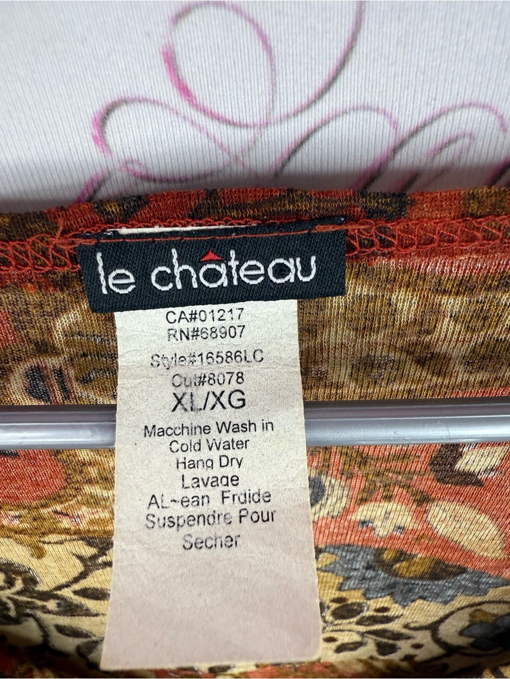 le chateau shirt fairy sleeve Rust and Mustard Paisley V-Neck Bell Sleeve Blouse - Picture 7 of 8